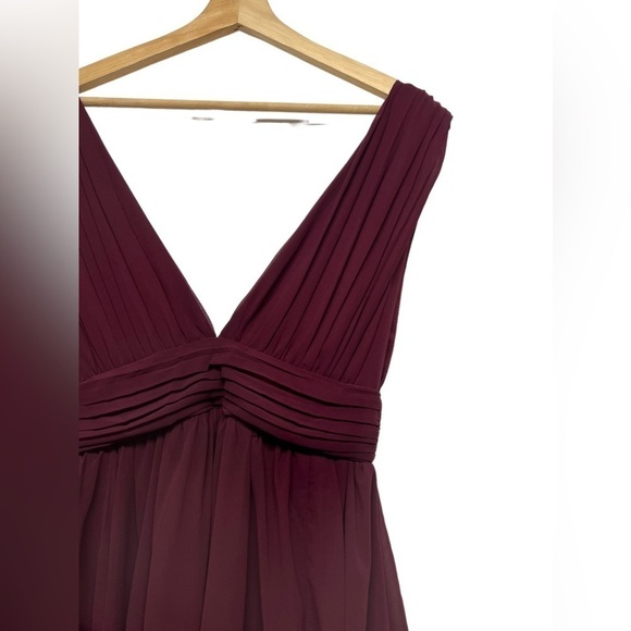 NWT LULUS Heavenly Hues Burgundy Maxi Dress - Picture 9 of 17